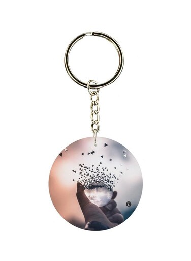 Hand Printed Double Sided Keychain
