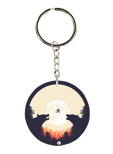 Double Sided Wolves Printed Keychain