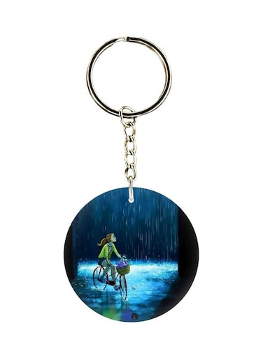 Cartoon Girl Printed Keychain