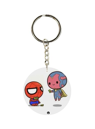 Spiderman And Vision Printed Keychain