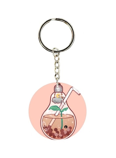 Bulb Tree Growth Printed Single Sided Keychain
