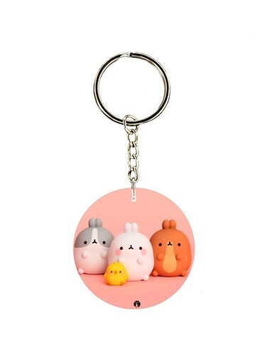 Cartoon Girl Printed Keychain