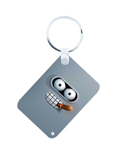 Futurama Printed Keychain Grey/White