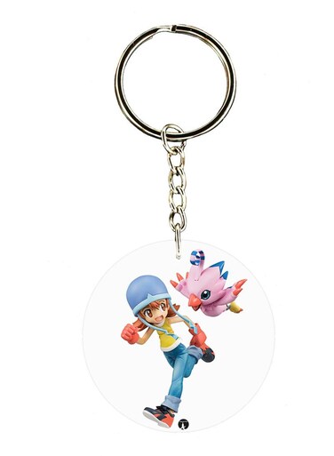 Anime Digimon Double Side Printed Keychain