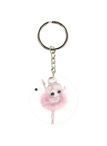 Double Sided Ballet Girl Printed Keychain