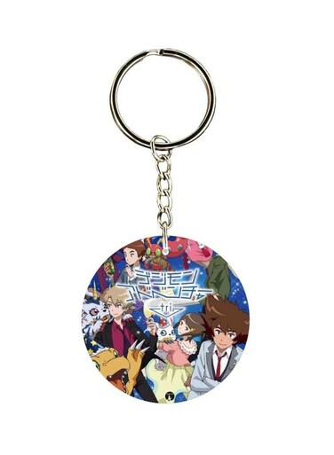 Anime Digimon Double Side Printed Plastic Keychain
