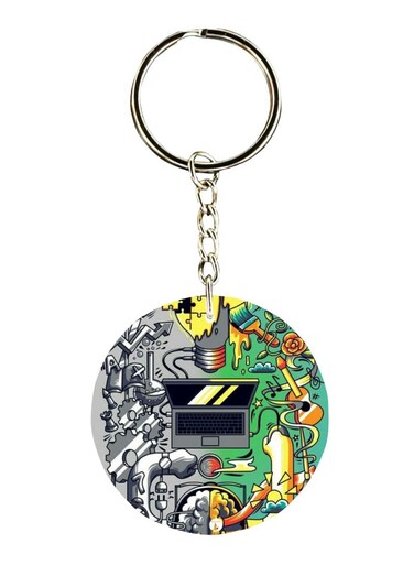 Right And Left Brain Printed Keychain
