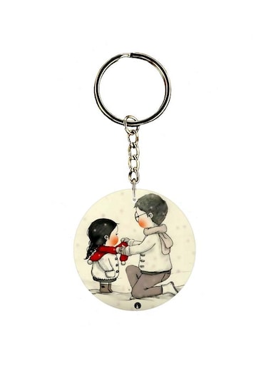 Cartoon Printed Double Sided Keychain