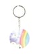 Rainbow Printed Plastic Keychain