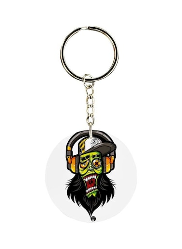A Zombie Printed Plastic Keychain