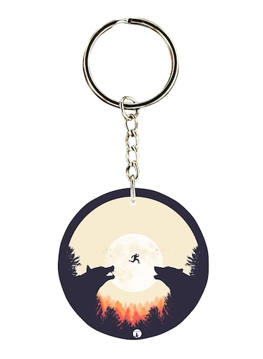 Double Sided Wolves Printed Keychain