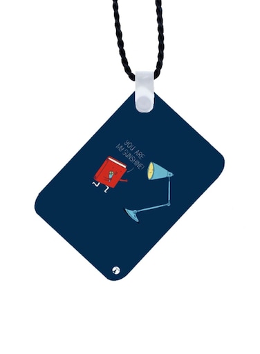 Lamp And A Book Printed Car Mirror Pendant
