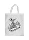 Arabic Letters Printed Shopping Bag White/Black