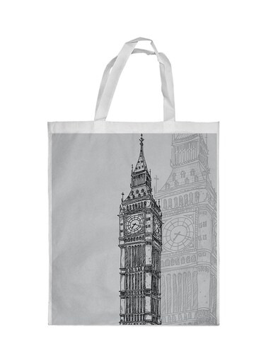 Big Ben Printed Shopping Bag White