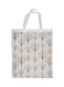 Inscriptions Of Leaves Printed Shopping Bag White/Black