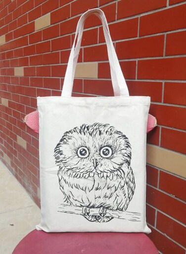 Folding Shopping Bag White/Black