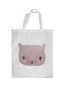Happy Cat Printed Shopping Bag White