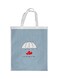 Love Will Stay Alive Printed Shopping Bag Blue/White