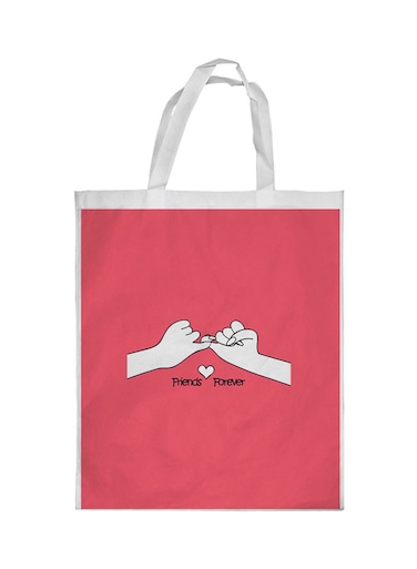 Friends Forever Printed Shopping Bag Red/White