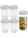 ZOAJU 8 Oz Glass Regular Mouth Mason Jars with Metal Airtight Lids Ideal for Meal Prep, Food Storage, Canning, Drinking, Overnight Oats, Spices and More,Set of 5