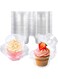 NPLUX 50 Pack Individual Cupcake Containers Plastic Cupcake Boxes Cupcake Holders Stackable Deep Dome Cupcake Carrier