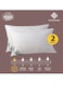 Bed Pillow, 2 Pieces, 1000 Gram Each, Size 50x75 cm, Luxury Down Alternative Filling, Soft Brushed Microfiber, Anti-Allergy, White, Pack of 2