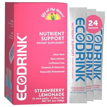 Eco Drink Multivitamin Energy Powder Drink Mix - Electrolytes Antioxidants Nutrients - Sugar And Caffeine Free - Berry Flavor Powder, 30 Packets