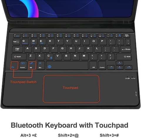 Muzz Xiaomi Mi Pad 5/5 Pro Leather Stand Case Cover with Detachable Wireless Keyboard, 11 Inch, for Mi Pad 5 Pro Arabic and English (Xiaomi Mi Pad 5/5 Pro)