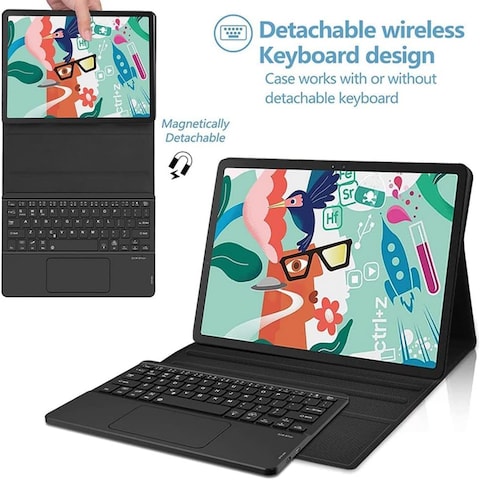 Muzz Xiaomi Mi Pad 5/5 Pro Leather Stand Case Cover with Detachable Wireless Keyboard, 11 Inch, for Mi Pad 5 Pro Arabic and English (Xiaomi Mi Pad 5/5 Pro)