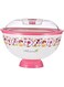 Harmony Salad Bowl With Base And Cover - 1350 Ml, White And Pink,Multi Color