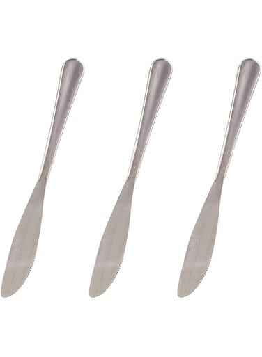 Crystal Sprinkle Design Stainless Dessert Knife - 3 Pieces