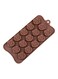 15-Cavity Silicone Cake Mould Brown 22x10x1.7cm