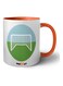 Football Field Printed Mug Orange/White/Green