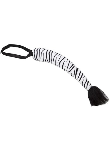 Talking Tables Animal Safari Jungle Zebra Tail Dress Up Costume, Length 45cm, 18", Black And White