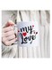 1pc "My Love" White Ceramic Coffee Mug with Red Heart Design - Dishwasher Safe, Insulated Cup for Home &amp; Travel - Ideal Gift for Valentine's Day, Birthdays, Christmas, Thanksgiving, Coffee Cup WHITE