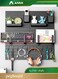 Pegboard Combination Wall Organizer Kit, 4PCS Pegboard and 18 Accessories Modular Hanging, Plastic PegBoard Organizer for Home Kitchen Office (black)