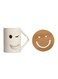 Smiley Wink Face Mug And Coaster Set White/Brown 43x40.5cm