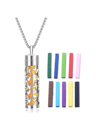 Fragrance Chain Essential Oil Necklace, Stainless Essential Oils Necklace for Women, Pendant Fragrance Chain, Aromatherapy Necklace with Interchangeable Perfume Pads, Oil Producer Necklace