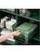 SEEMIE Multi Use Transparent Plastic Storage Box with Lid for Organizing Stackable Bathroom Kitchen Pantry Organizer Bin Toys Container (Green XXL)