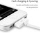 Muzz 30 Pin USB Charging Cable, USB Sync Charging Cord for iPhone 4 4s 3G 3GS, iPad 1 2 3, iPod Touch Nano, White, 1 Piece