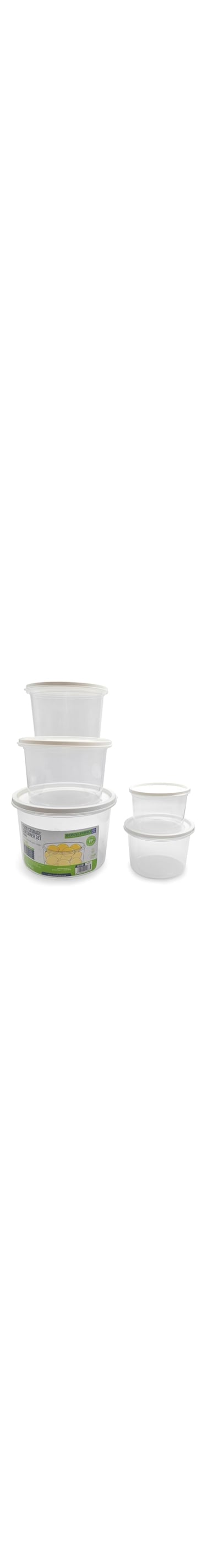 Royalford Round Plastic Food Storage Container RF12190 Pack of 5 Containers, 450 ml, 700 ml, 1100 ml, 1800 ml, 2800 ml Leakproof Box for Food, Leftover, Marinades, Dough, etc for Kitchen Organization