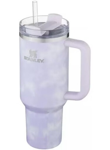 Adventure 40oz Stainless Steel Quencher Tumbler &acirc;&euro;&ldquo; Wisteria Tie Dye Design, Double Wall Vacuum Insulated Travel Cup with Comfortable Handle &amp; Built-In Straw &acirc;&euro;&ldquo; Leak-Resistant Lid, BPA-Free Reusable Drinkware Keeps Drinks Hot or Cold for Hours
