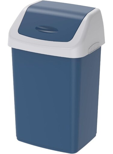 20L Flip-Top Waste Bin With Swing Lid (Pearl Blue) Pearl Blue 20.0Liters