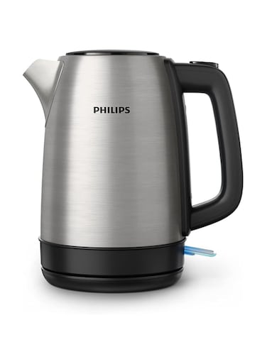 Philips, New Daily Metal Kettle, 1.7 Liters Capacity, 2200 Watts, Silver/Black, HD9350/92