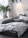 Home Single-Size 4-Piece Marble Duvet Cover Set. Reversible Bedding Ensemble in Grey and White.