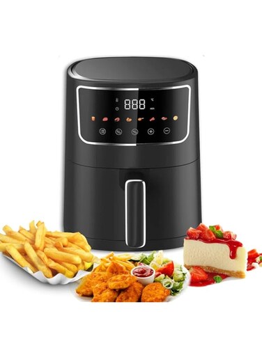 Air Fryer ROKO 3D 8-in-1 Functions 4.2L   Deep Fry, Roast, Bake   Smart Digital Air Fryer for Easy Quick and Healthy Meals   Digital Control Presets, Timer, Dishwasher-Safe, Recipes Book Included