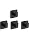 TodyJeyHo Adhesive Hooks, 4 Pack Self Adhesive Square Coat Hooks, SUS304 Stainless Steel Square Clothes Robe Hooks, for Bathroom, Kitchen, Bedroom(black)
