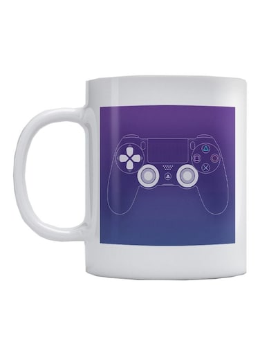 PlayStation Controller Printed Mug Blue/White