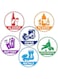 BPA&reg; 6 Pieces Recycle Sticker Decal for Trash Can, Re-Adjustable Waterproof Bin Labels Paper Metal Plastic Glass Waste Sorting Recycling Sticker Sign for Use in Home and Office