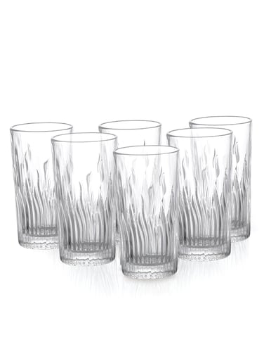 Art Mojo Hi-Ball Drinking Glasses Set of 6 &acirc;&euro;&ldquo; 255ML Premium, Crystal-Clear Glassware &acirc;&euro;&ldquo; Durable, Stackable, Lead-Free Beverage Glasses for Water, Juice, Soda, Cocktails &amp; Barware